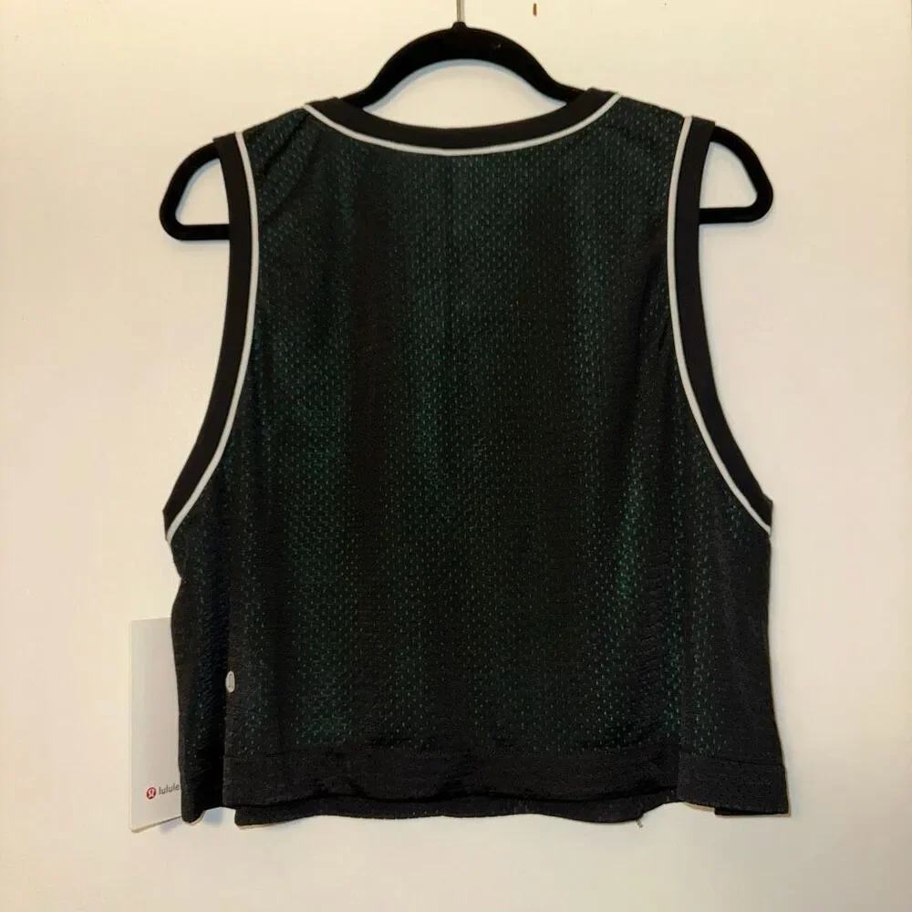 Lululemon Womens XL Double Layered Reversible Mesh Tank Top Green Black NWT